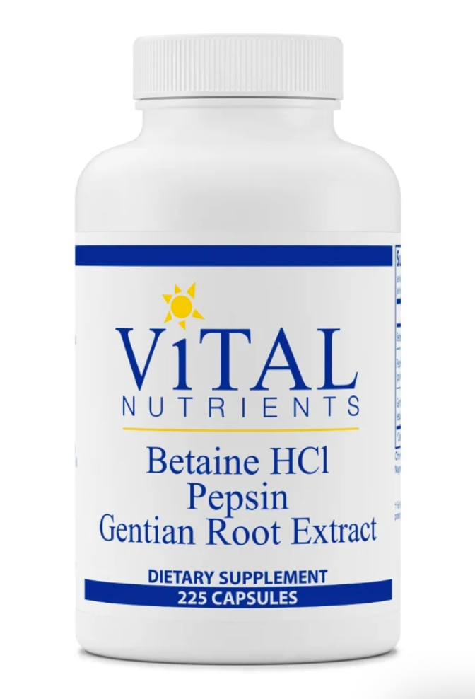 image of the product Vital Nutrients Betaine HCl Pepsin Gentian Root Extract